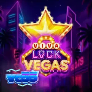 Tampilan grid permainan slot Viva Lock Vegas dengan simbol buah dan neon